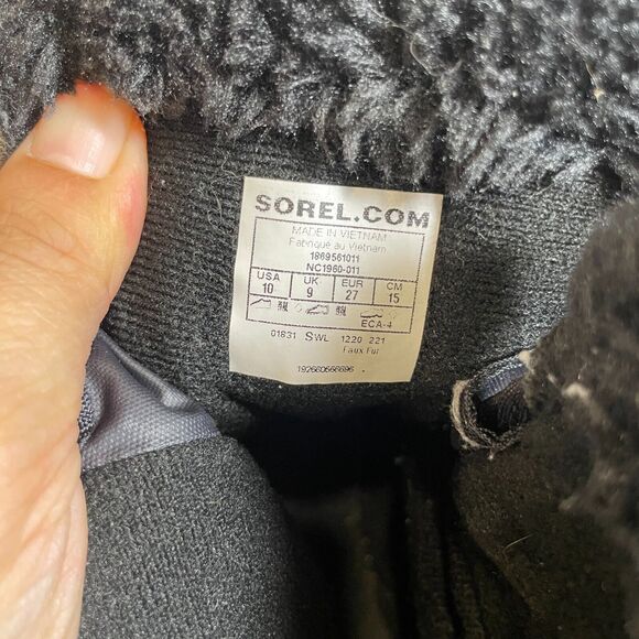 SOREL Children's Snow Commander Boots Black/Blue Size 10 Winter Warm Logo - Picture 6 of 9